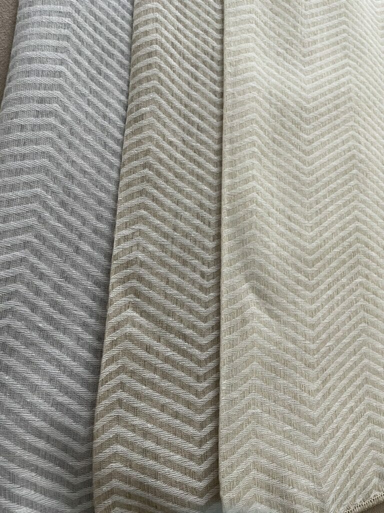 Linen chevron fabric.